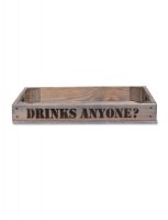 Garden Trading Wooden "Drinks Anyone" Tray