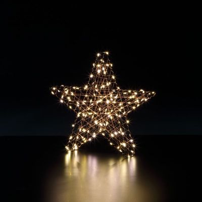 35cm 3D Black Star with 160 Warm White LED Lights