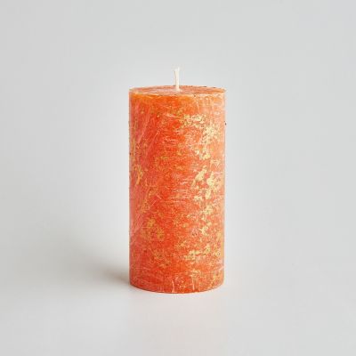Orange & Cinnamon Scented Marbled Pillar
