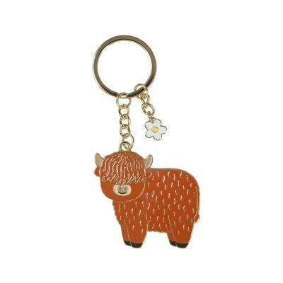 Enamel Highland Cow Keyring