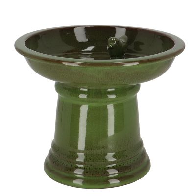 Small Ceramic Bird Bath on Pedestal