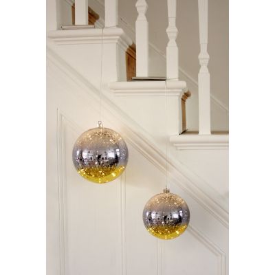 Gold Glass Light Up Bauble
