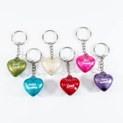 Aluminium Small Heart Keyrings