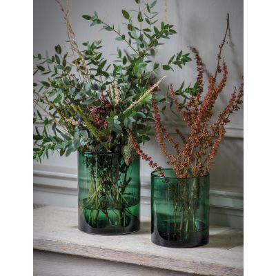 Garden Trading Glass Oban Vase, Forest Green