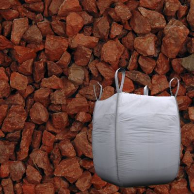 Red Granite Chippings 20mm - 850kg Bulk Bag