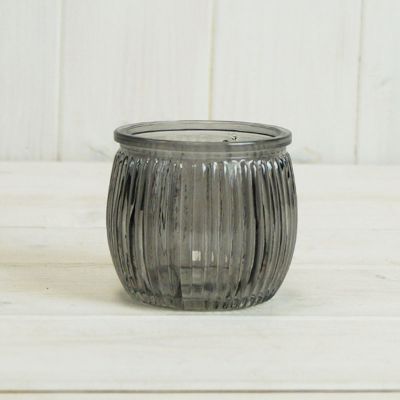 Ribbed Glass Tealight Holder