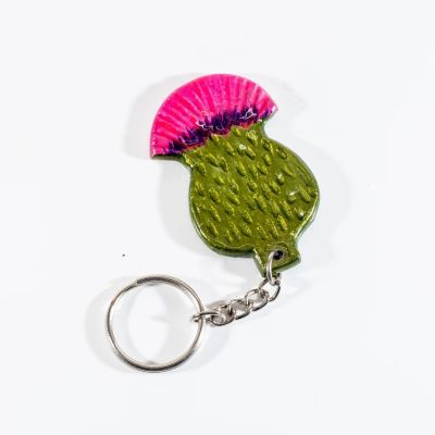 Aluminium Thistle Keyring