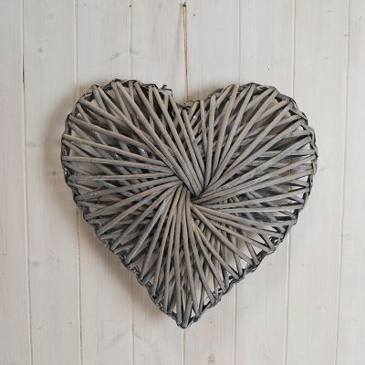 Hanging Grey Willow Hearts-Spiral-40cm